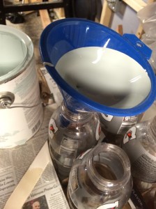 Use a funnel to fill 'em up. 